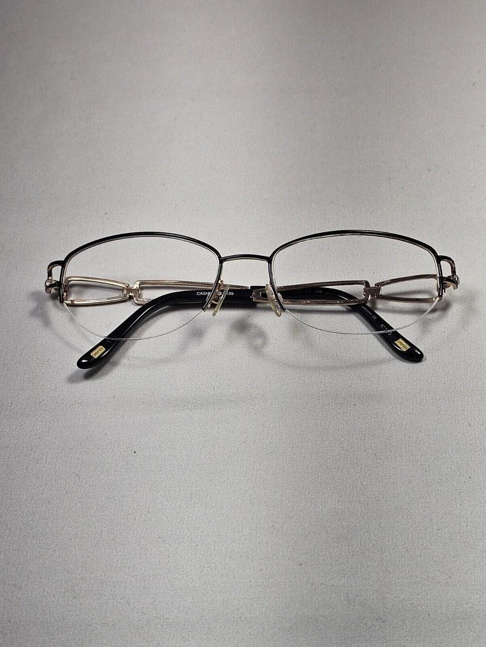 Cashmere 470 Eyeglasses 135 Gold And Black FRAMES ONLY - Picture 3 of 10